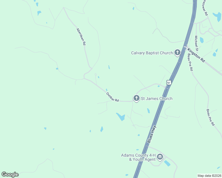 map of restaurants, bars, coffee shops, grocery stores, and more near 36-52 Dunbar Rd in Natchez