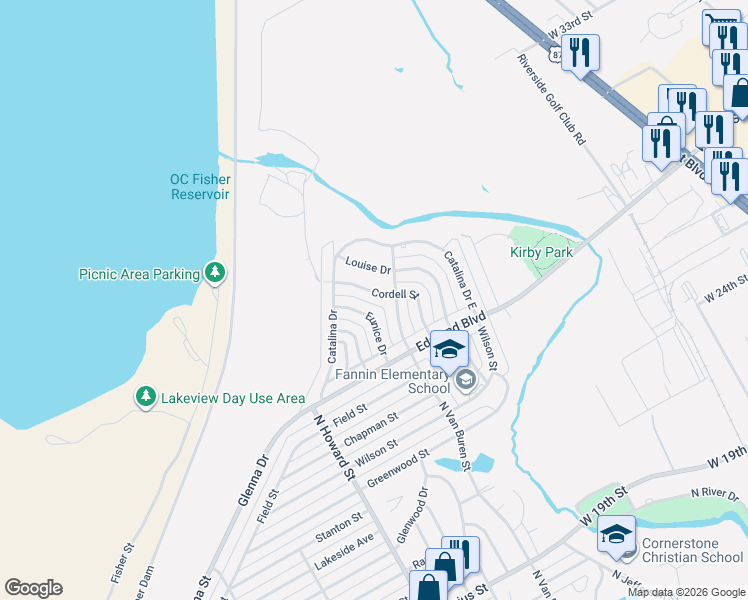 map of restaurants, bars, coffee shops, grocery stores, and more near 2752 Eunice Drive in San Angelo