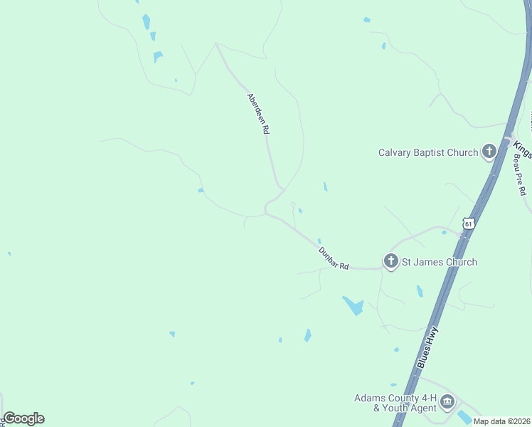 map of restaurants, bars, coffee shops, grocery stores, and more near 36 Dunbar Rd in Natchez