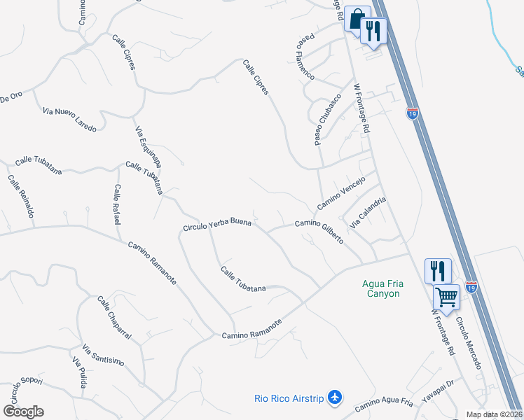 map of restaurants, bars, coffee shops, grocery stores, and more near 1238 Virgo Court in Rio Rico