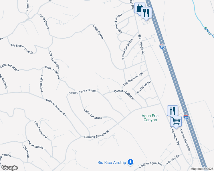 map of restaurants, bars, coffee shops, grocery stores, and more near 1243 Virgo Court in Rio Rico