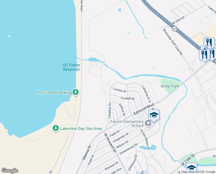 map of restaurants, bars, coffee shops, grocery stores, and more near 2730 Catalina Dr in San Angelo