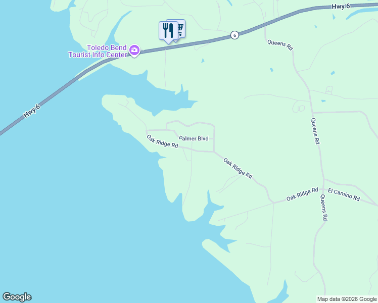 map of restaurants, bars, coffee shops, grocery stores, and more near 906-988 Oak Ridge Road in Many