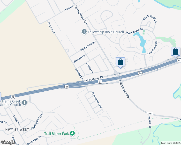 map of restaurants, bars, coffee shops, grocery stores, and more near 1001 Prairie Lane in McGregor