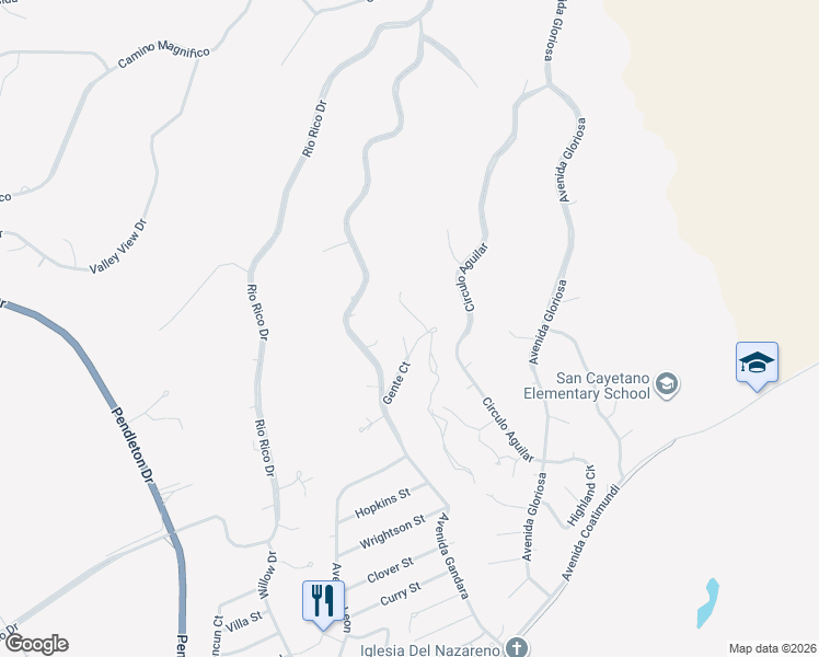 map of restaurants, bars, coffee shops, grocery stores, and more near 1226 Gente Court in Rio Rico
