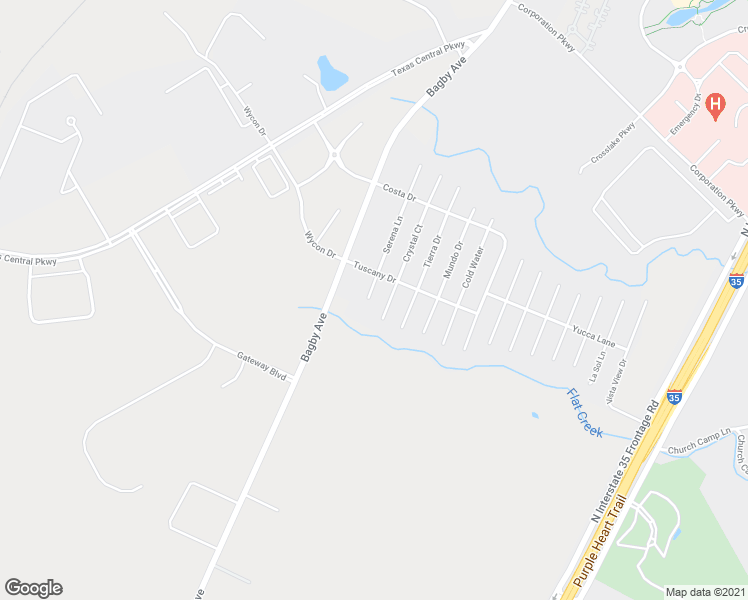 map of restaurants, bars, coffee shops, grocery stores, and more near 6720 Serena Lane in Waco