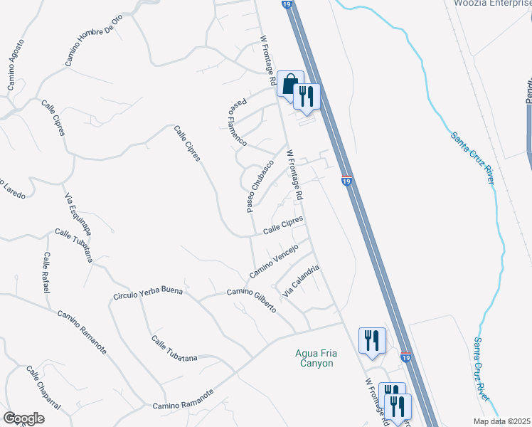 map of restaurants, bars, coffee shops, grocery stores, and more near 1244 Tereso Court in Rio Rico
