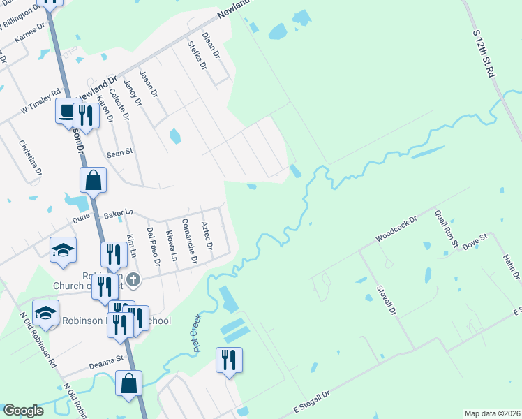 map of restaurants, bars, coffee shops, grocery stores, and more near 1000 Cecilia Court in Waco
