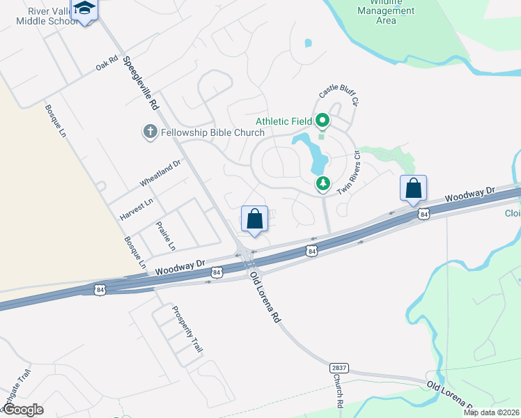 map of restaurants, bars, coffee shops, grocery stores, and more near 1108 Chiswick High Dr in Waco