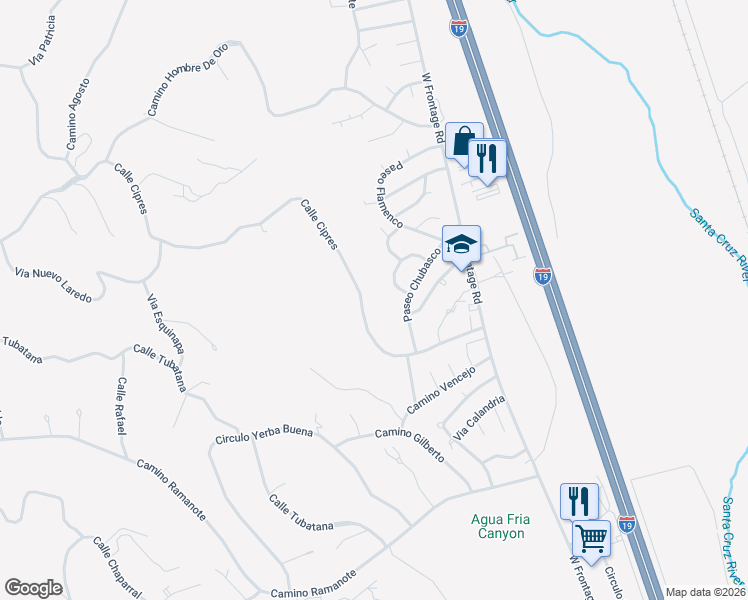 map of restaurants, bars, coffee shops, grocery stores, and more near 431 Circulo Cisne in Rio Rico