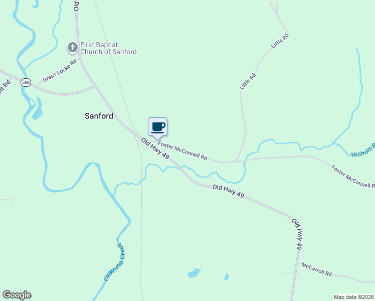 map of restaurants, bars, coffee shops, grocery stores, and more near 53 Foster McConnell Road in Seminary