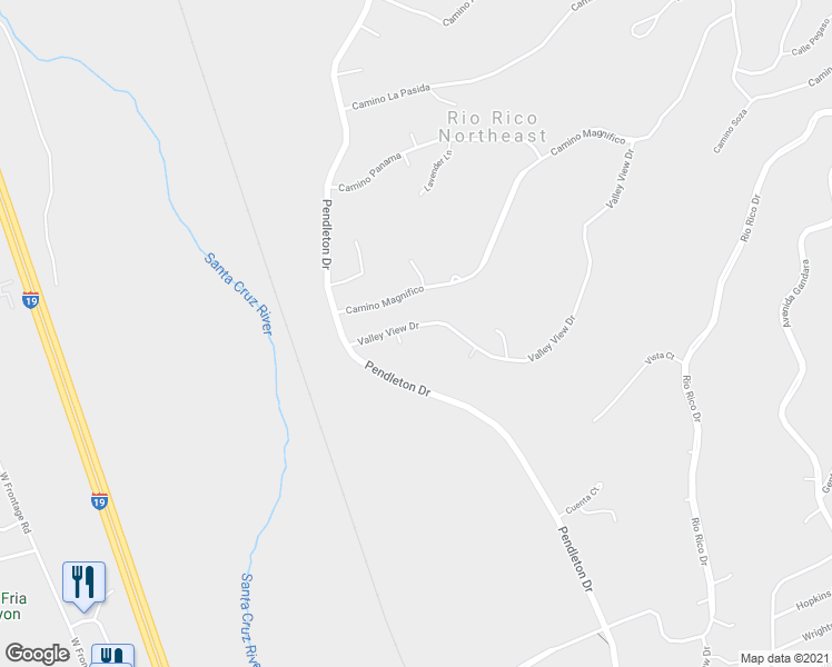 map of restaurants, bars, coffee shops, grocery stores, and more near 1251 Ace Court in Rio Rico