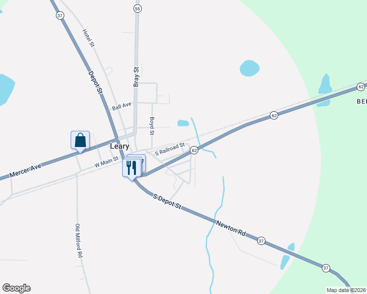 map of restaurants, bars, coffee shops, grocery stores, and more near 292 Hammond Avenue in Leary