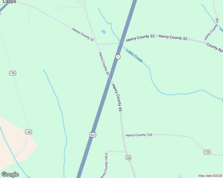 map of restaurants, bars, coffee shops, grocery stores, and more near 148 County Road 45 in Headland