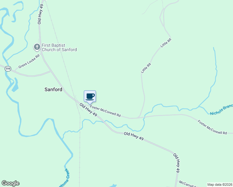 map of restaurants, bars, coffee shops, grocery stores, and more near in Sanford