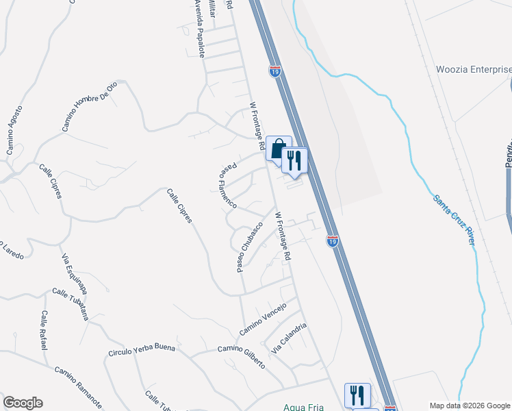 map of restaurants, bars, coffee shops, grocery stores, and more near 443 Aleta Court in Rio Rico