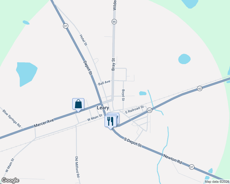 map of restaurants, bars, coffee shops, grocery stores, and more near 93 Hand Avenue in Leary