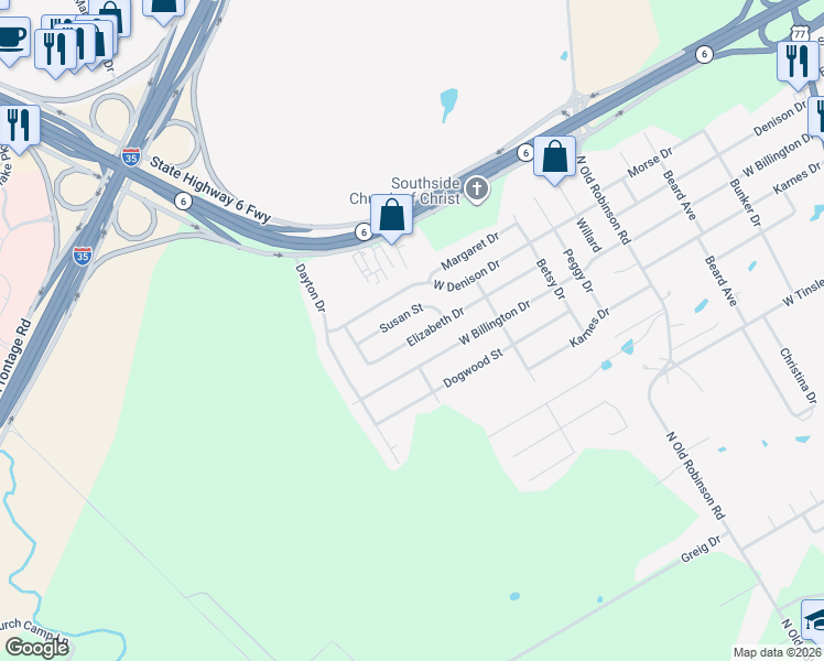 map of restaurants, bars, coffee shops, grocery stores, and more near 906 Susan Street in Robinson