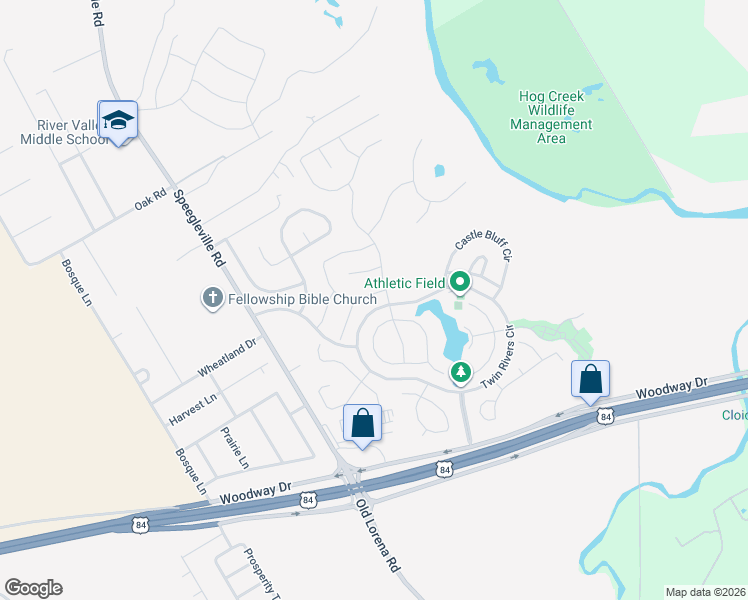map of restaurants, bars, coffee shops, grocery stores, and more near 1104 Drummond Circle in Waco