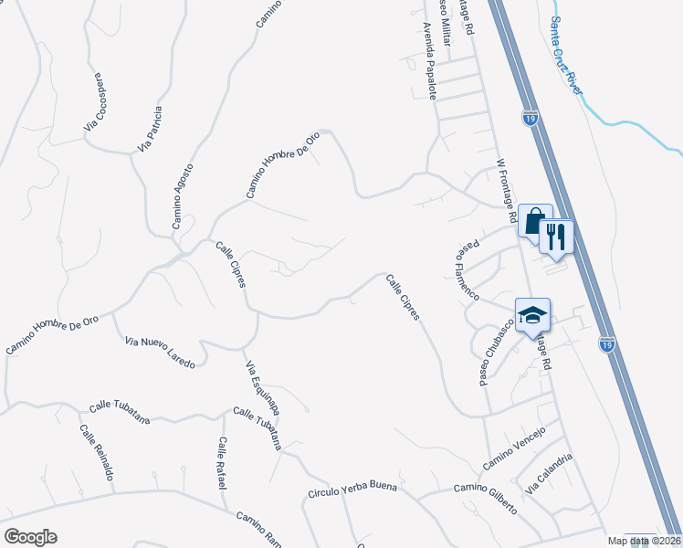 map of restaurants, bars, coffee shops, grocery stores, and more near 484 Calle Cipres in Rio Rico