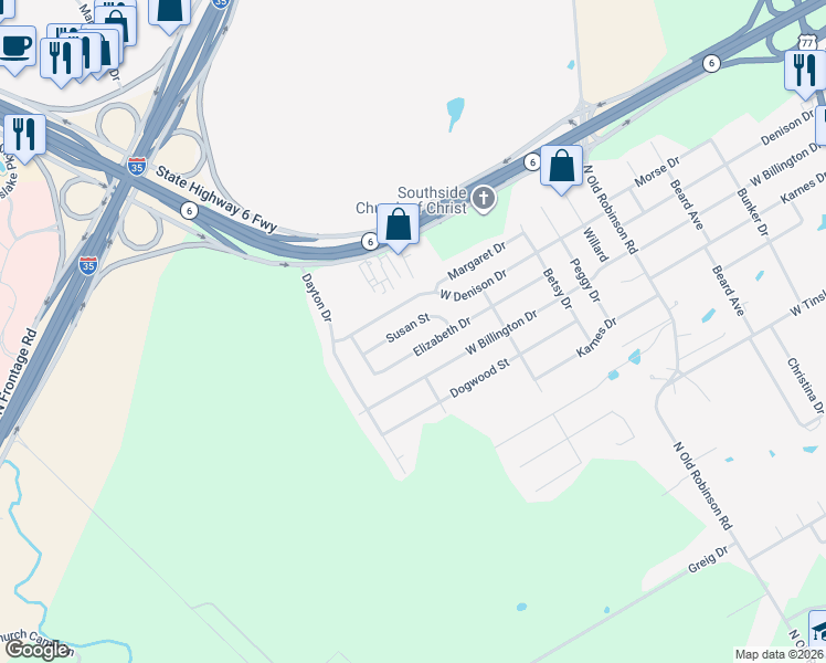 map of restaurants, bars, coffee shops, grocery stores, and more near 906 Susan Street in Robinson