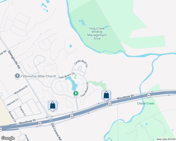 map of restaurants, bars, coffee shops, grocery stores, and more near 1113 Castle Bluff Circle in Woodway