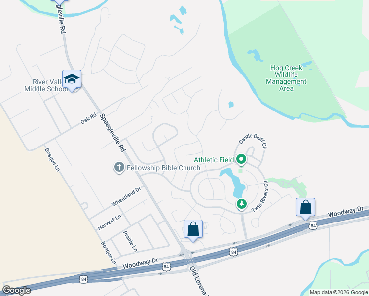 map of restaurants, bars, coffee shops, grocery stores, and more near 1217 Drummond Circle in Waco