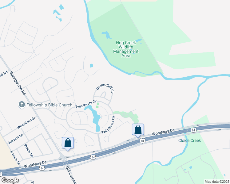 map of restaurants, bars, coffee shops, grocery stores, and more near 1113 Castle Bluff Cir in Woodway