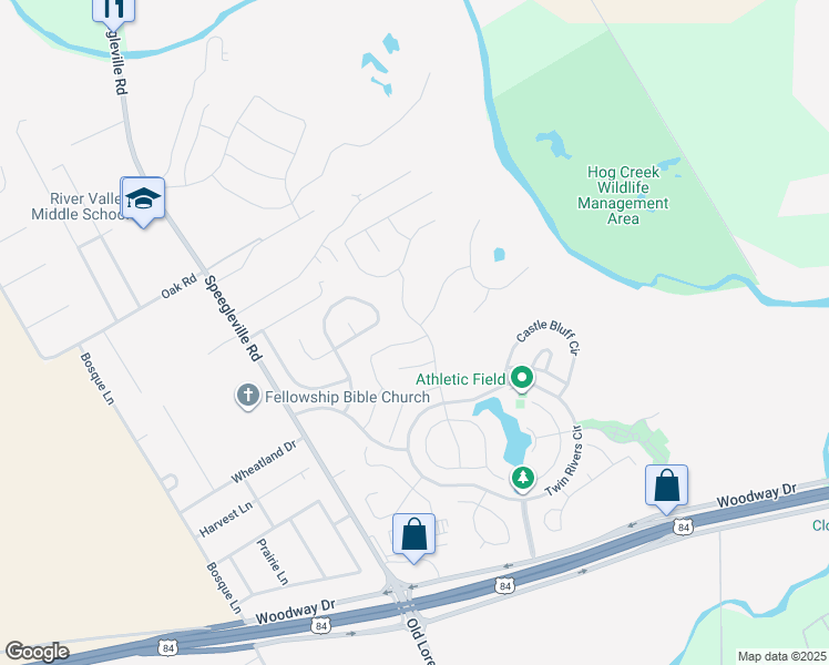 map of restaurants, bars, coffee shops, grocery stores, and more near 1101 Milford Drive in Woodway
