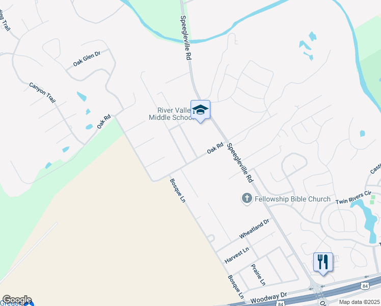 map of restaurants, bars, coffee shops, grocery stores, and more near 904 Princess Diana Drive in McGregor