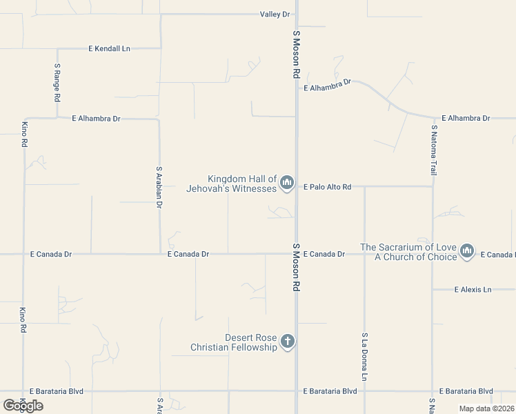 map of restaurants, bars, coffee shops, grocery stores, and more near 4314 South Moson Road in Sierra Vista