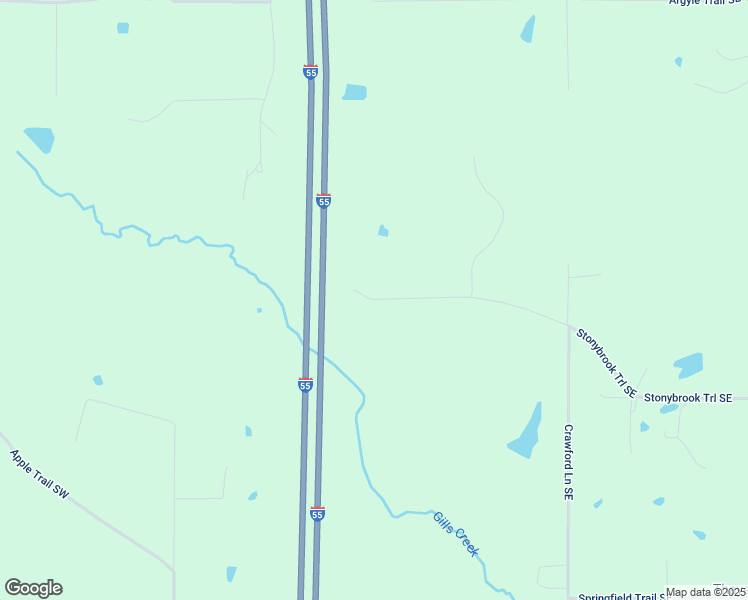 map of restaurants, bars, coffee shops, grocery stores, and more near 38 Stonybrook Trail Southeast in Bogue Chitto