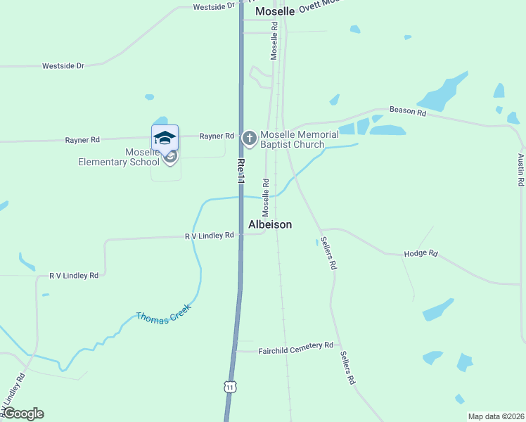 map of restaurants, bars, coffee shops, grocery stores, and more near 1043 Moselle Road in Moselle