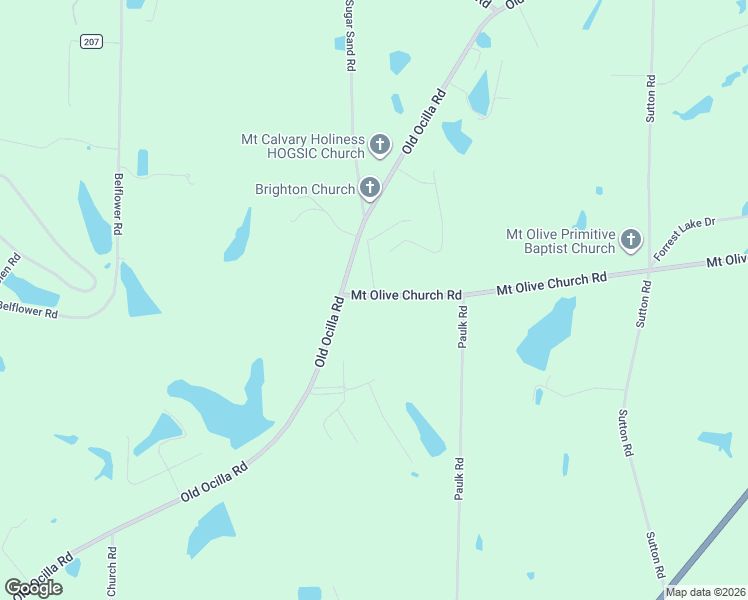 map of restaurants, bars, coffee shops, grocery stores, and more near 41 Mount Olive Church Road in Tifton