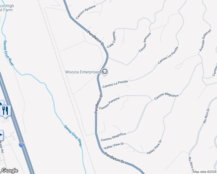 map of restaurants, bars, coffee shops, grocery stores, and more near 277 Camino La Pasida in Rio Rico