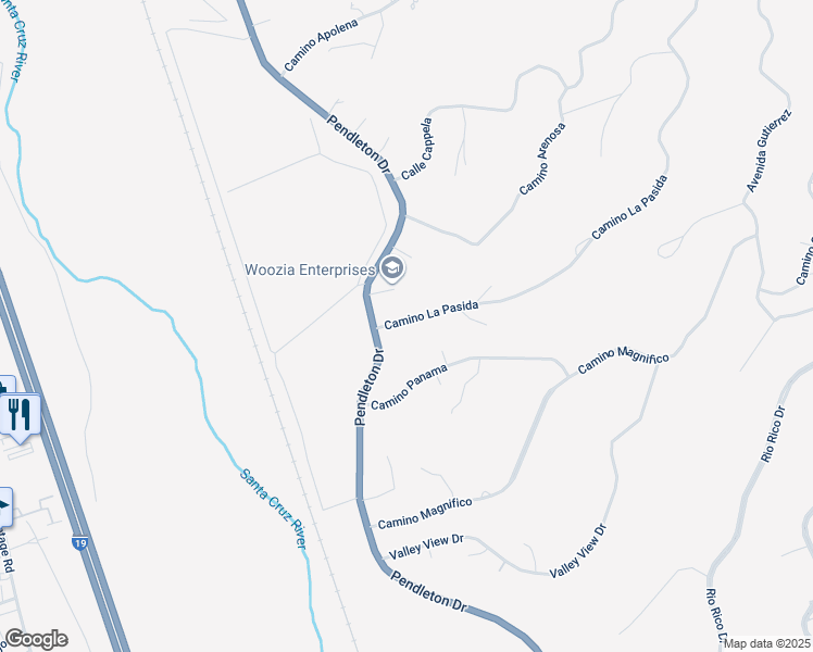 map of restaurants, bars, coffee shops, grocery stores, and more near 277 Camino La Pasida in Rio Rico