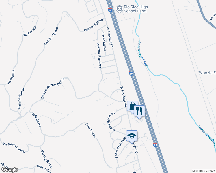 map of restaurants, bars, coffee shops, grocery stores, and more near 1299 Imuris Court in Rio Rico