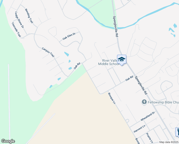 map of restaurants, bars, coffee shops, grocery stores, and more near 1010 Briar Glen Circle in McGregor