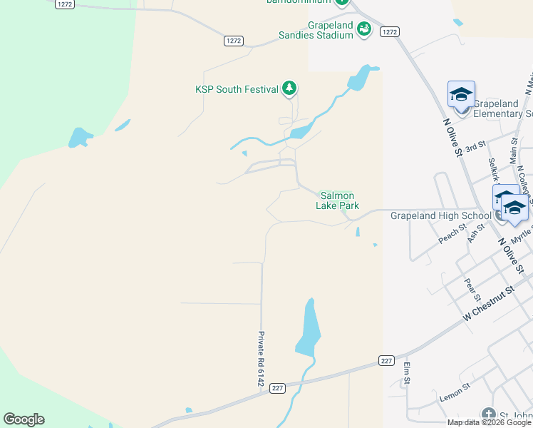 map of restaurants, bars, coffee shops, grocery stores, and more near 467 Salmon Lake Road in Grapeland