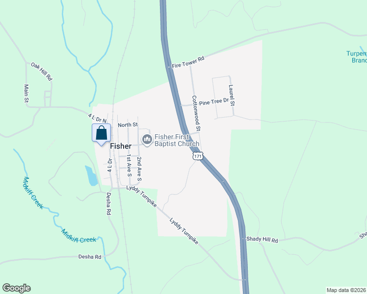 map of restaurants, bars, coffee shops, grocery stores, and more near in Fisher