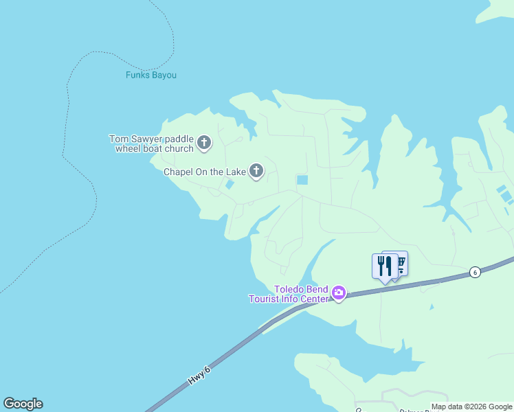 map of restaurants, bars, coffee shops, grocery stores, and more near 857 Merritt Mountain Road in Many