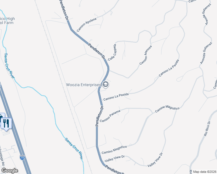 map of restaurants, bars, coffee shops, grocery stores, and more near 286 Poco Court in Rio Rico