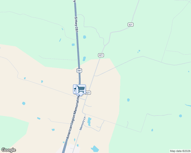 map of restaurants, bars, coffee shops, grocery stores, and more near 421 East Circle Drive in Evant