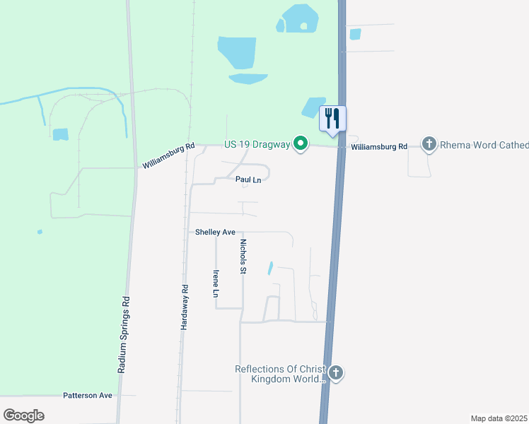 map of restaurants, bars, coffee shops, grocery stores, and more near 1230 Paul Lane in Albany