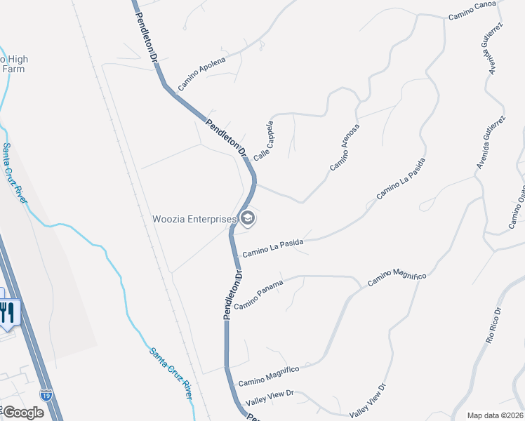 map of restaurants, bars, coffee shops, grocery stores, and more near 1399 Pendleton Drive in Rio Rico