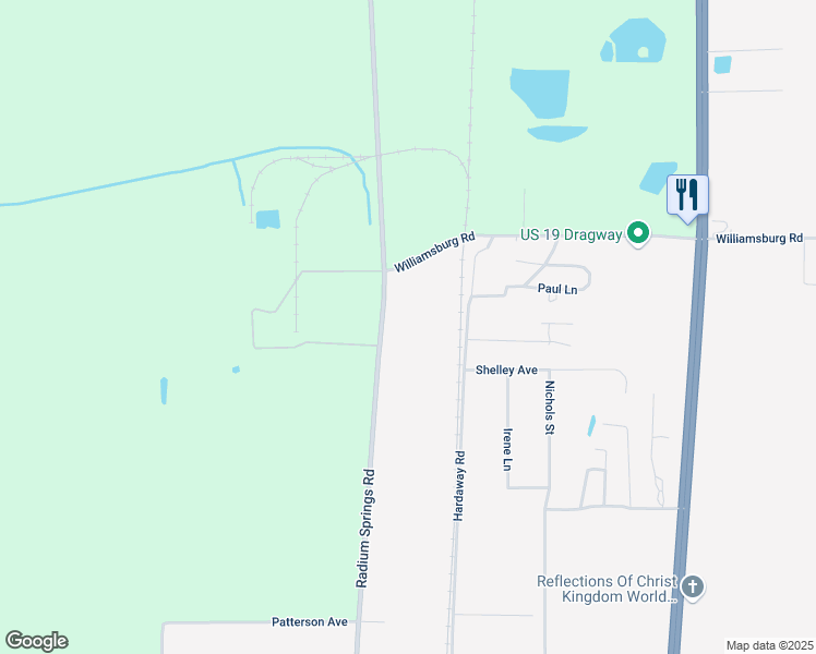 map of restaurants, bars, coffee shops, grocery stores, and more near 3612 Radium Springs Road in Albany