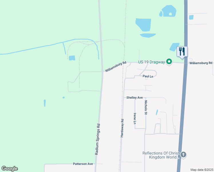 map of restaurants, bars, coffee shops, grocery stores, and more near 3612 Radium Springs Road in Albany