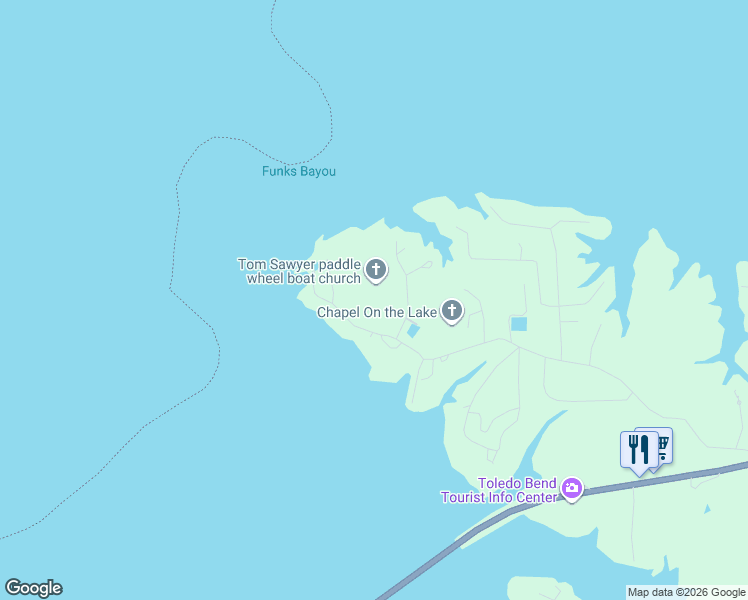 map of restaurants, bars, coffee shops, grocery stores, and more near 1300 Merritt Mountain Road in Many