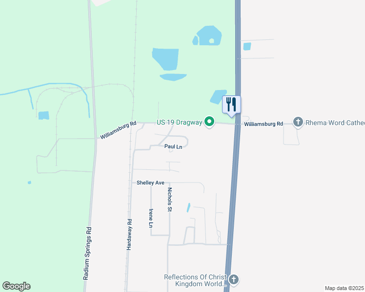 map of restaurants, bars, coffee shops, grocery stores, and more near 1227 Paul Lane in Albany