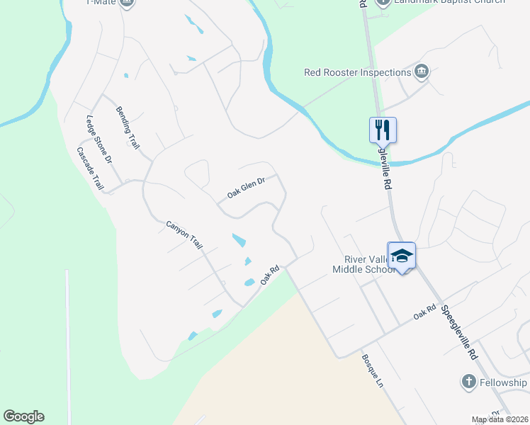 map of restaurants, bars, coffee shops, grocery stores, and more near 2021 Rockbridge Road in McGregor